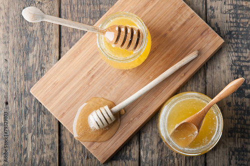 Two jars with honey.