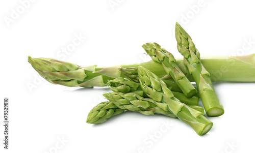 Bunch of fresh asparagus isolated on white