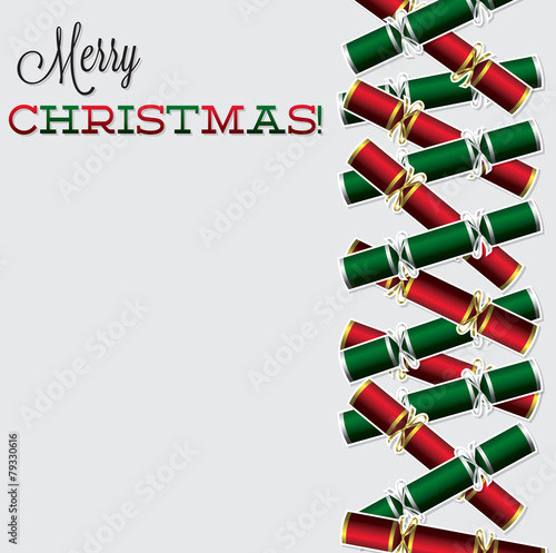 Bright Christmas cracker card in vector format.