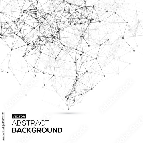 Low poly, Molecule And Communication Background. Abstract white