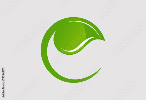 Ecology leaf logo vector