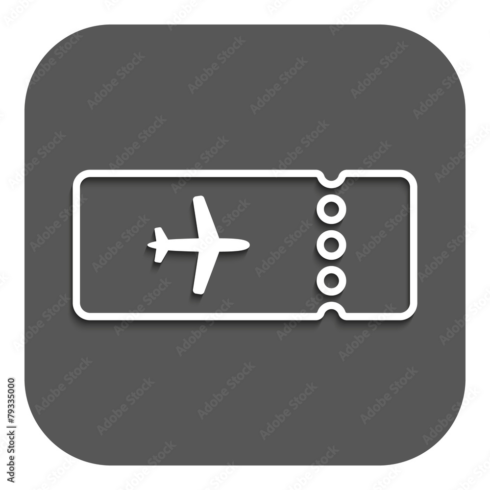The blank ticket plane icon. Travel symbol. Flat The blank ticket plane icon. Travel symbol. Flat