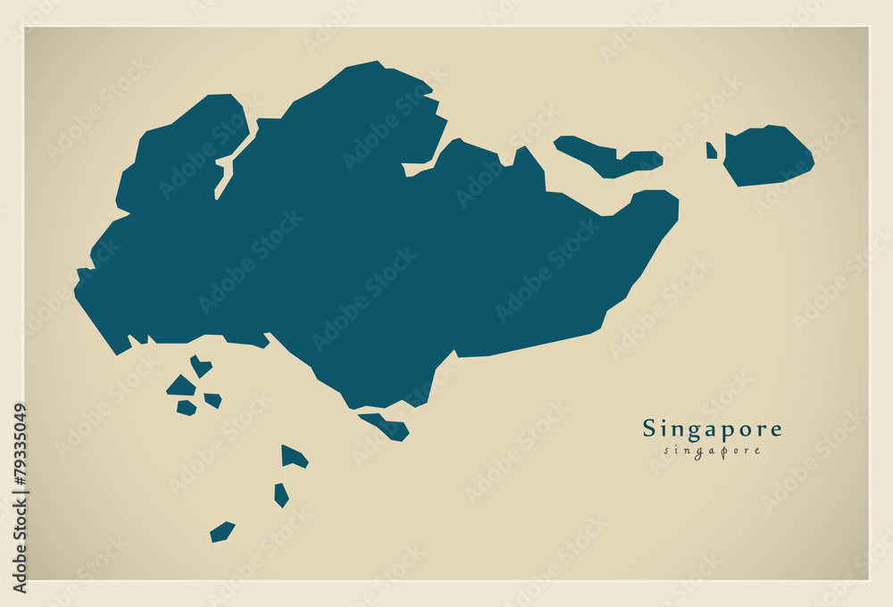 Obraz premium Modern Map - Singapore SG