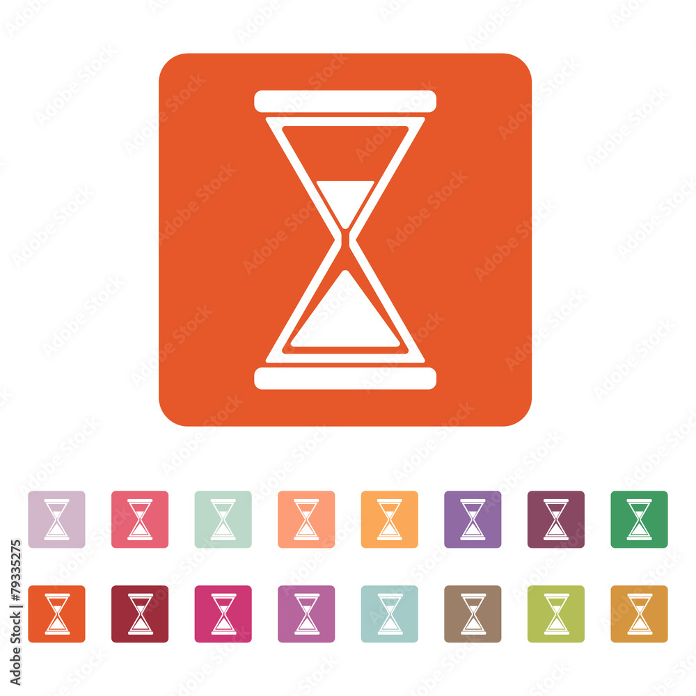 The hourglass icon. Clock symbol. Flat The hourglass icon. Clock symbol. Flat