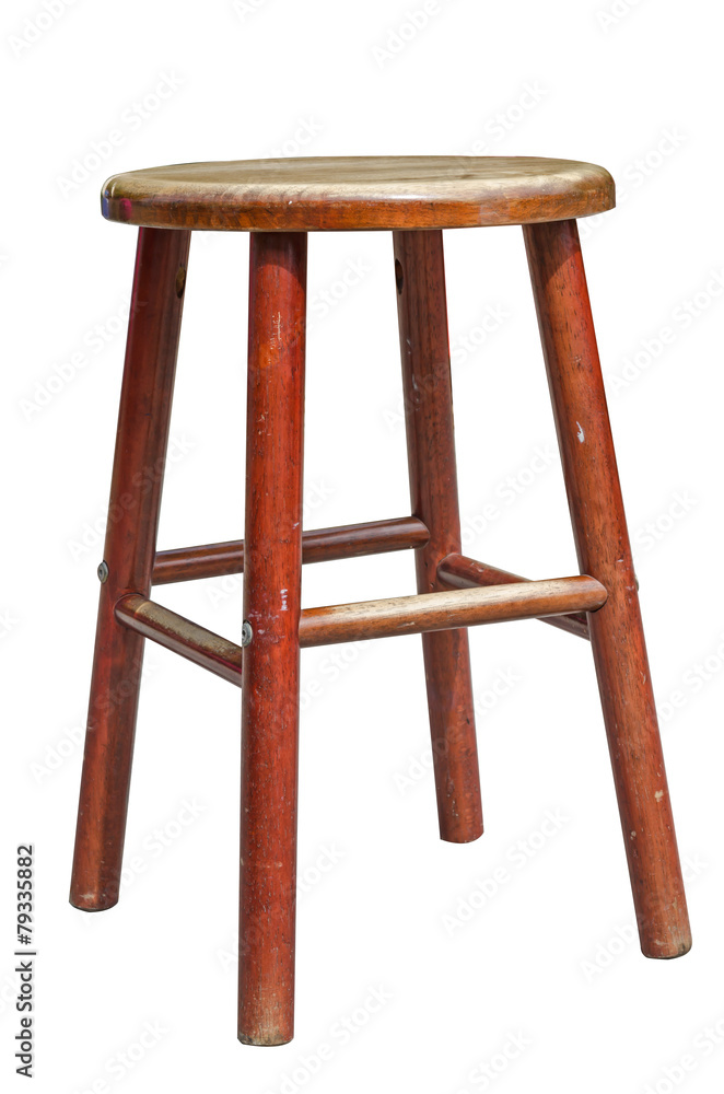 Wooden stool isolated on white Wooden stool isolated on white