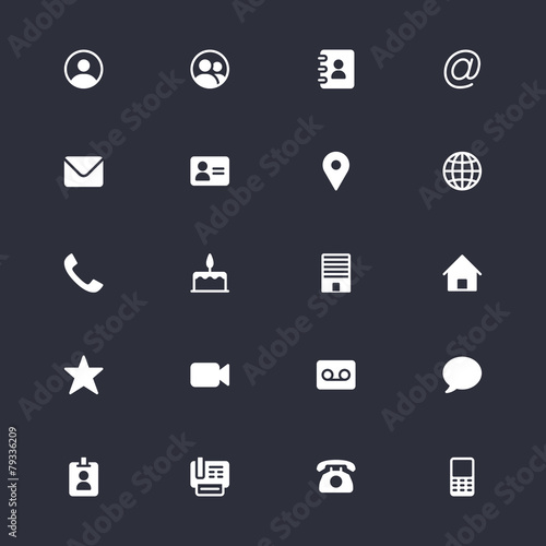 Contact simple icons