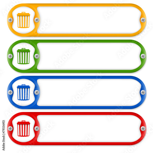 four frames with screws and trashcan symbol