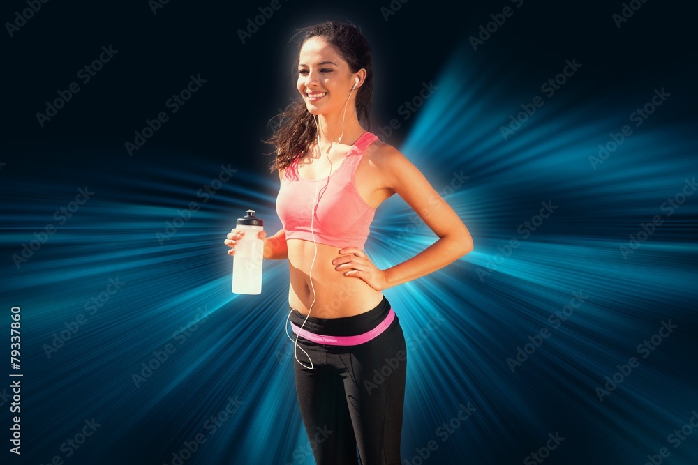 Fototapeta premium Beautiful smiling healthy woman holding water