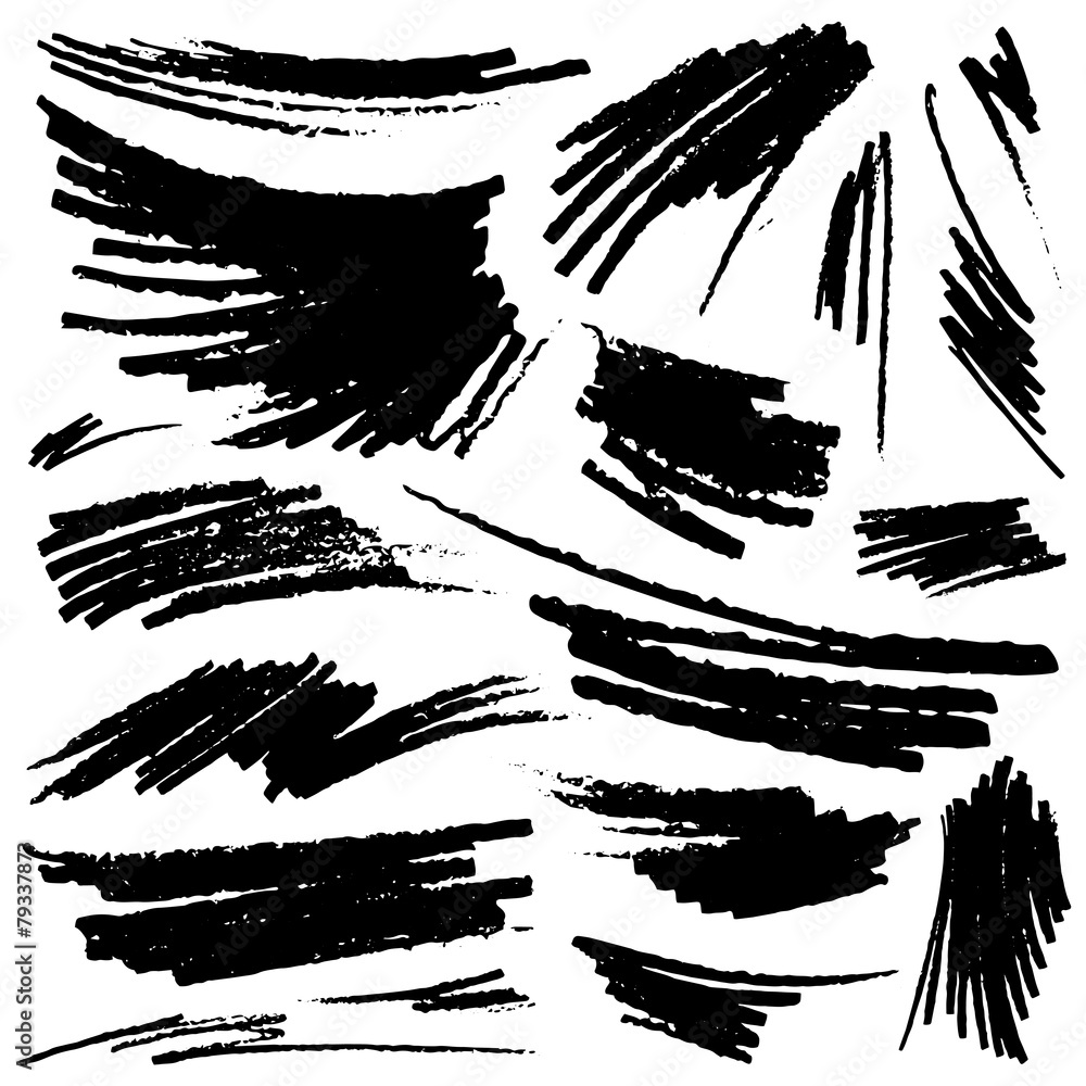 Set of hand-drawn pencil strokes Set of hand-drawn pencil strokes