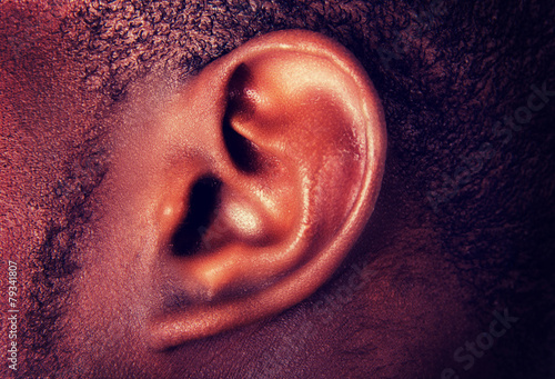 African man's ear.