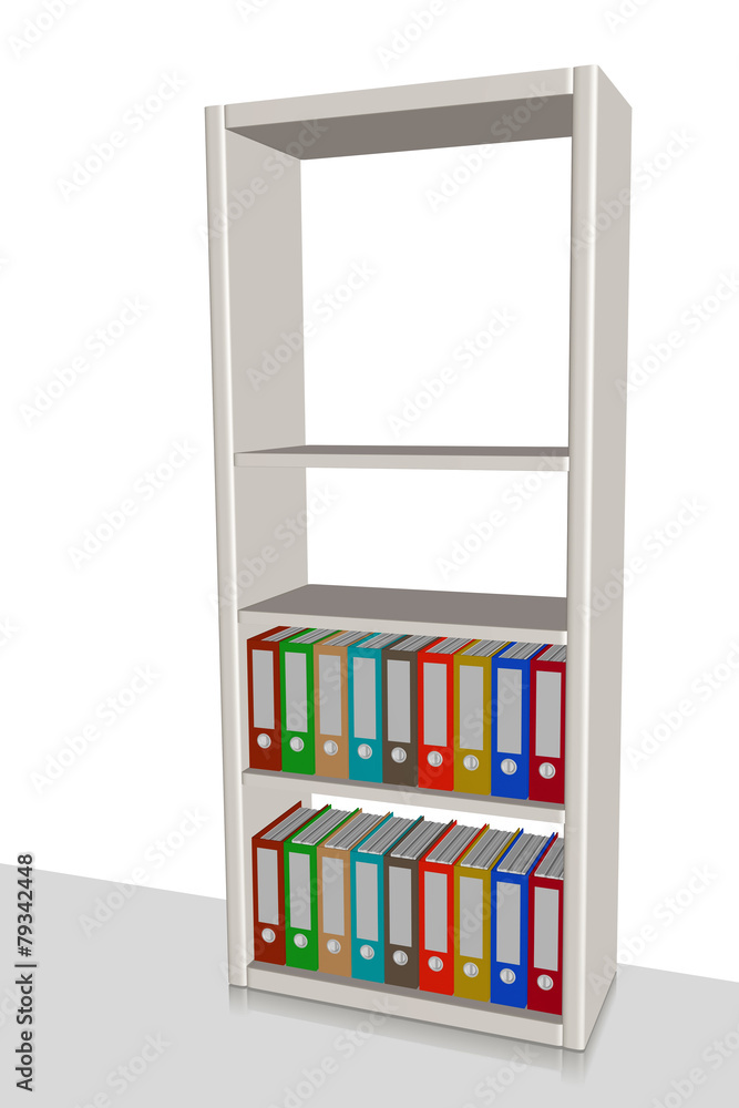 Shelf with file folders Shelf with file folders