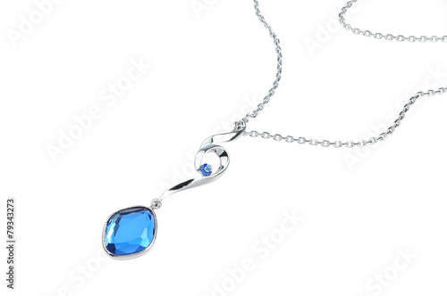 bright blue pendant isolated on white background