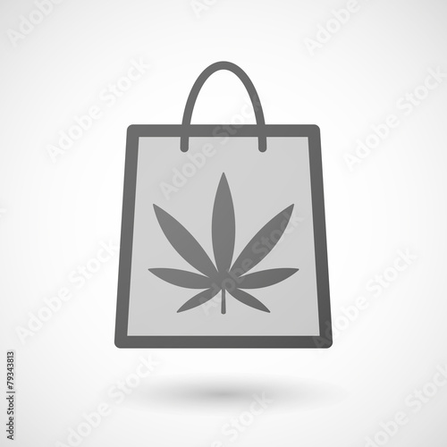 Shopping bag icon with a marijuana leaf