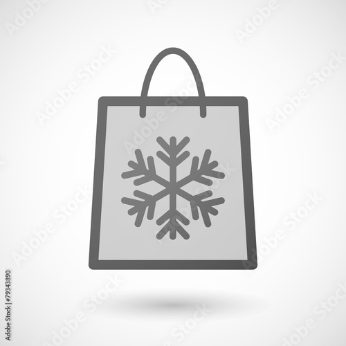 Shopping bag icon with a snow flake