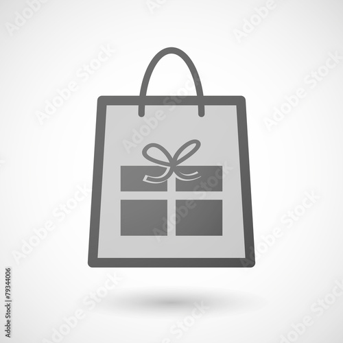 Shopping bag icon with a present