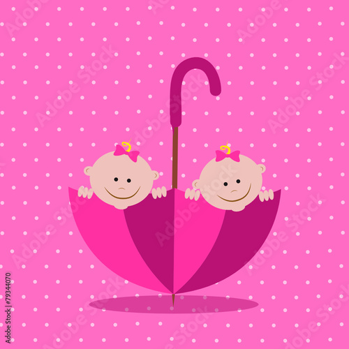 baby zwillingsmädchen im schirm