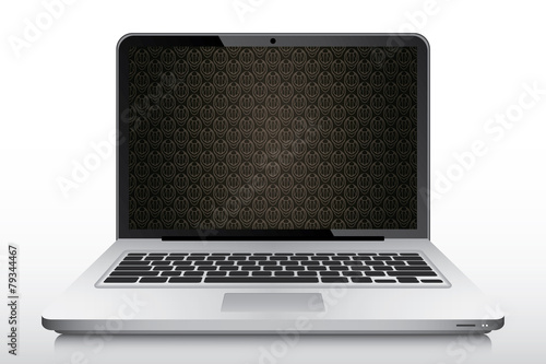 Vintage brown wallpaper in laptop screen