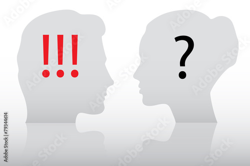Quarrel between man and woman concept of differences