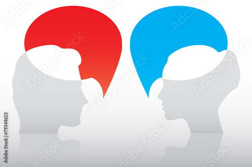 Conversation between man and woman, concept