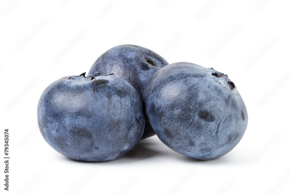 three ripe blueberries three ripe blueberries