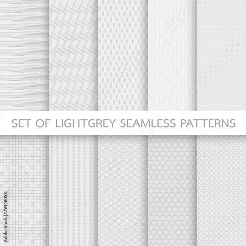 Set of Lightgrey Seamless Patterns © ksnatty