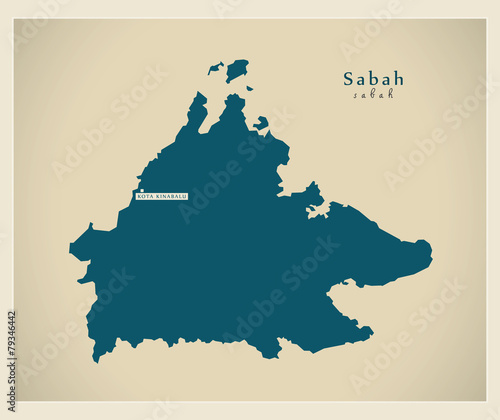Modern Map - Sabah MY
