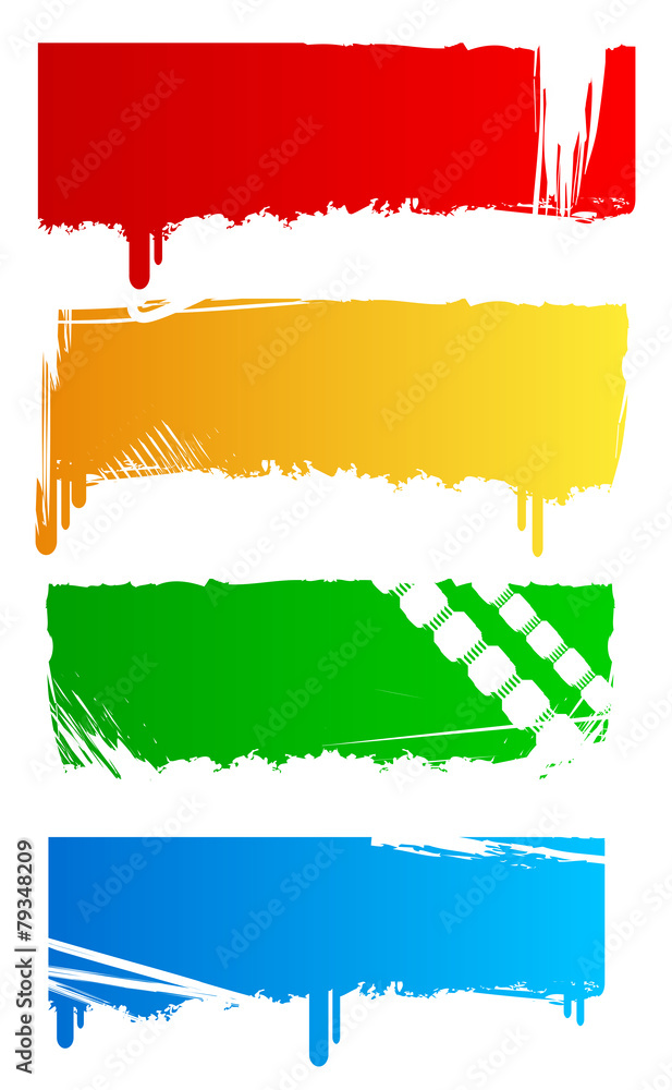 Grungy colored banners Grungy colored banners