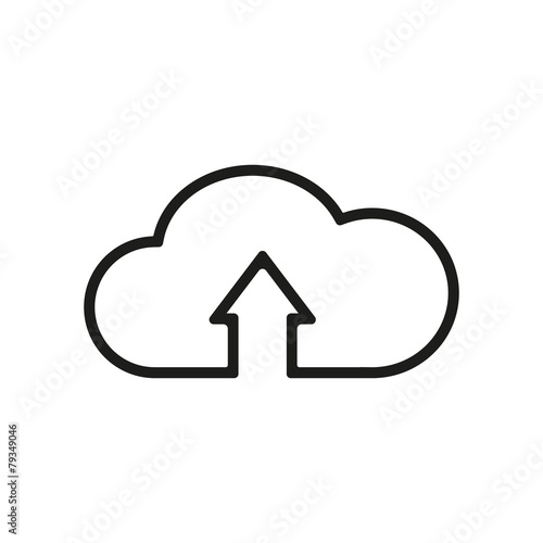 The upload to cloud icon. Download symbol. Flat