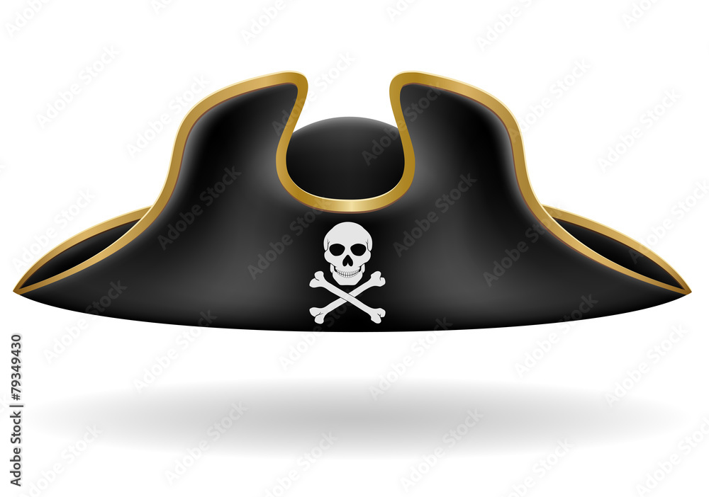 pirate hat tricorn vector illustration Stock Vector | Adobe Stock