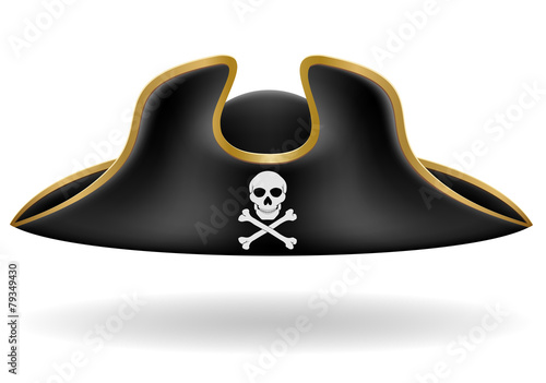 pirate hat tricorn vector illustration
