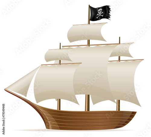 pirate ship vector illustration