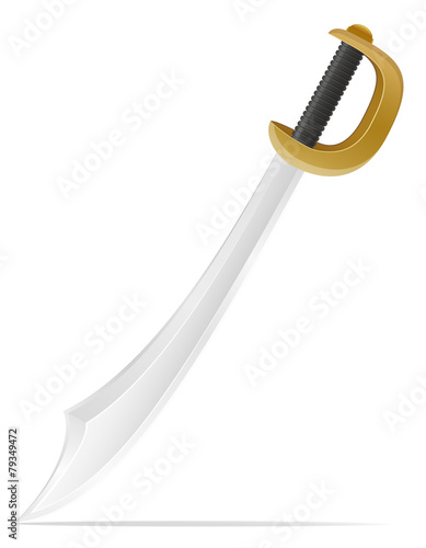 old retro pirate sword vector illustration