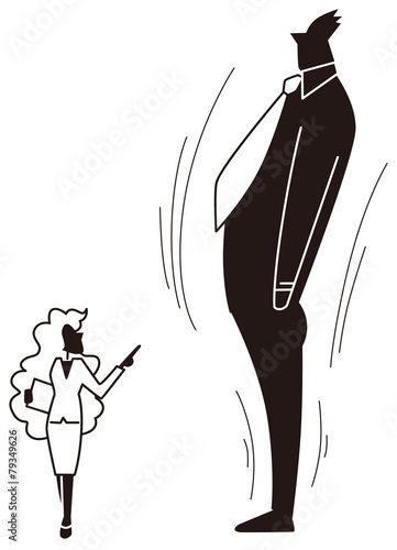 命令に服従するビジネスマン