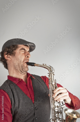 Billede på lærred Saxophone Musician