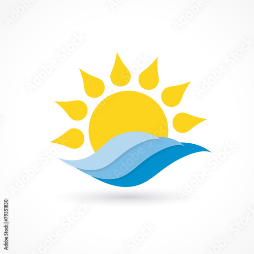 sun wave icon vector