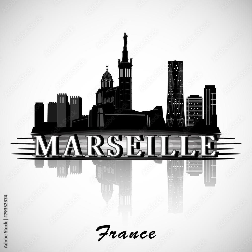 Modern Marseille City Skyline Design