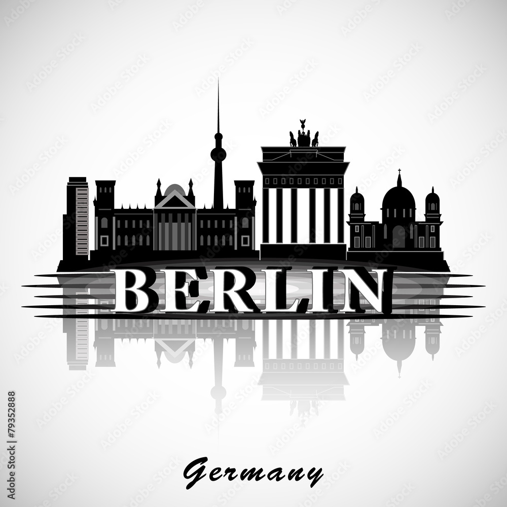 Berlin skyline. Vector city silhouette