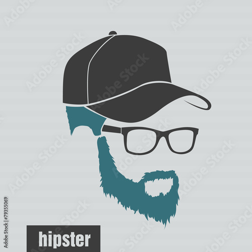 icons hairstyles beard and mustache hipster full face