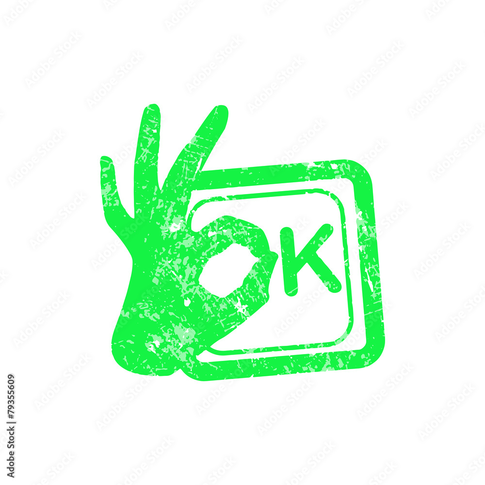 Ok green grunge rubber stamp Ok green grunge rubber stamp