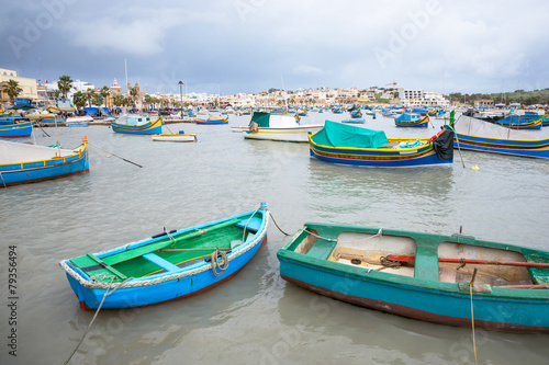 Fishing boats in Marsaxlokk Malta © michalz86