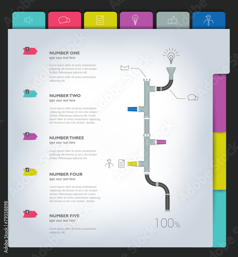 Sample print or web page. Infographics template.