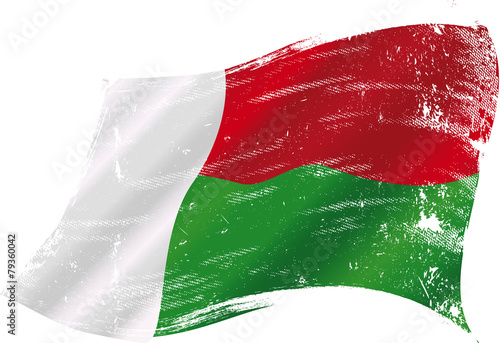 Malagasy grunge flag photo