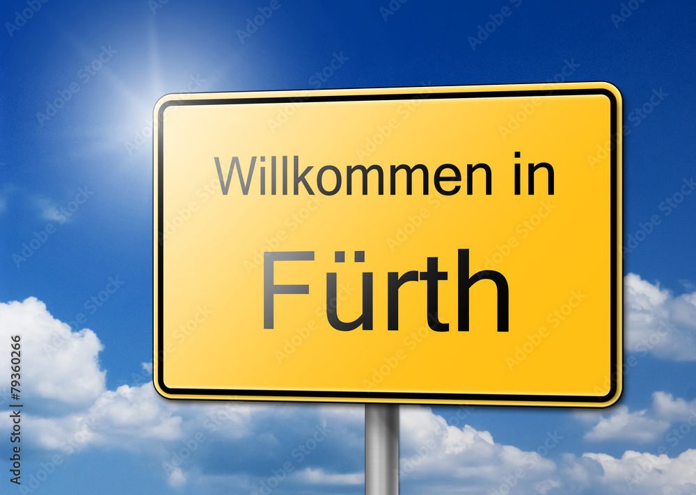 Willkommen in Fürth Schild Hintergrund Willkommen in Fürth Schild Hintergrund