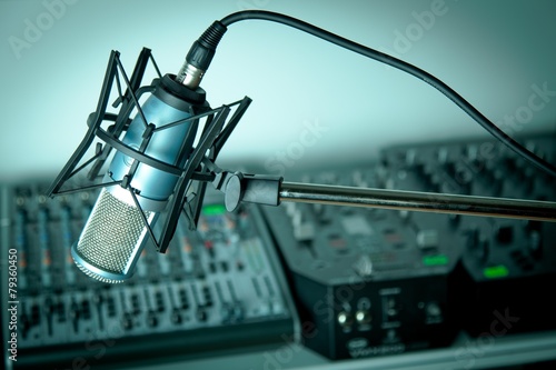 In radio studio