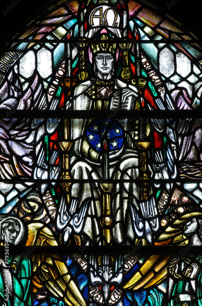 Jesus Christ in stained glass (the beginning and the end) Jesus Christ in stained glass (the beginning and the end)