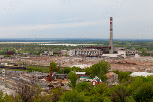 Damaged thermal power plant