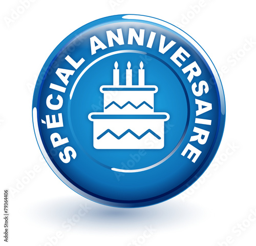 spécial anniversaire sur bouton bleu