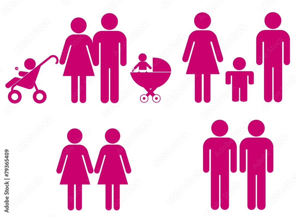Famille en 4 icônes Famille en 4 icônes