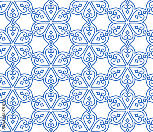Indian seamless abstract pattern of traditional vintage flowers