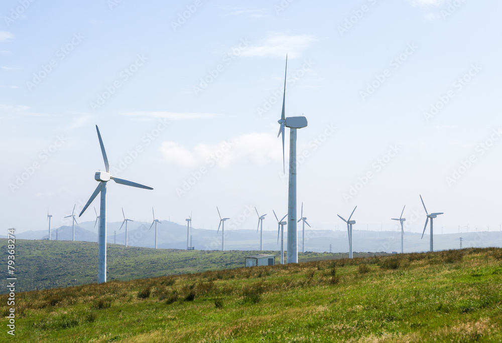 Wind turbines on a wind farm in Galicia, Spain Wind turbines on a wind farm in Galicia, Spain